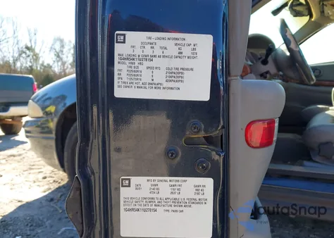 2001 Buick Lesabre Limited z USA, uszkodzony, nr VIN 1G4HR54K11U278154